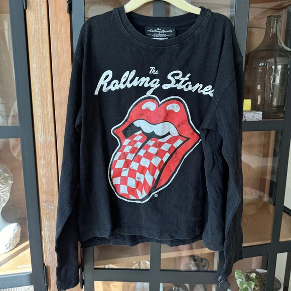 Zara Kids long sleeve tee rolling stones graphic band tshirt tongue unisex - Picture 1 of 4